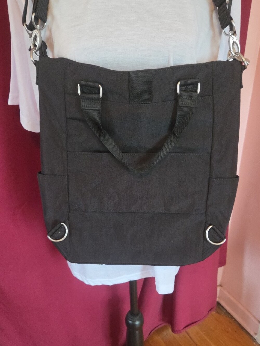 Baggallini Black Multi-Zip Convertible Crossbody Tote - Picture 5 of 14